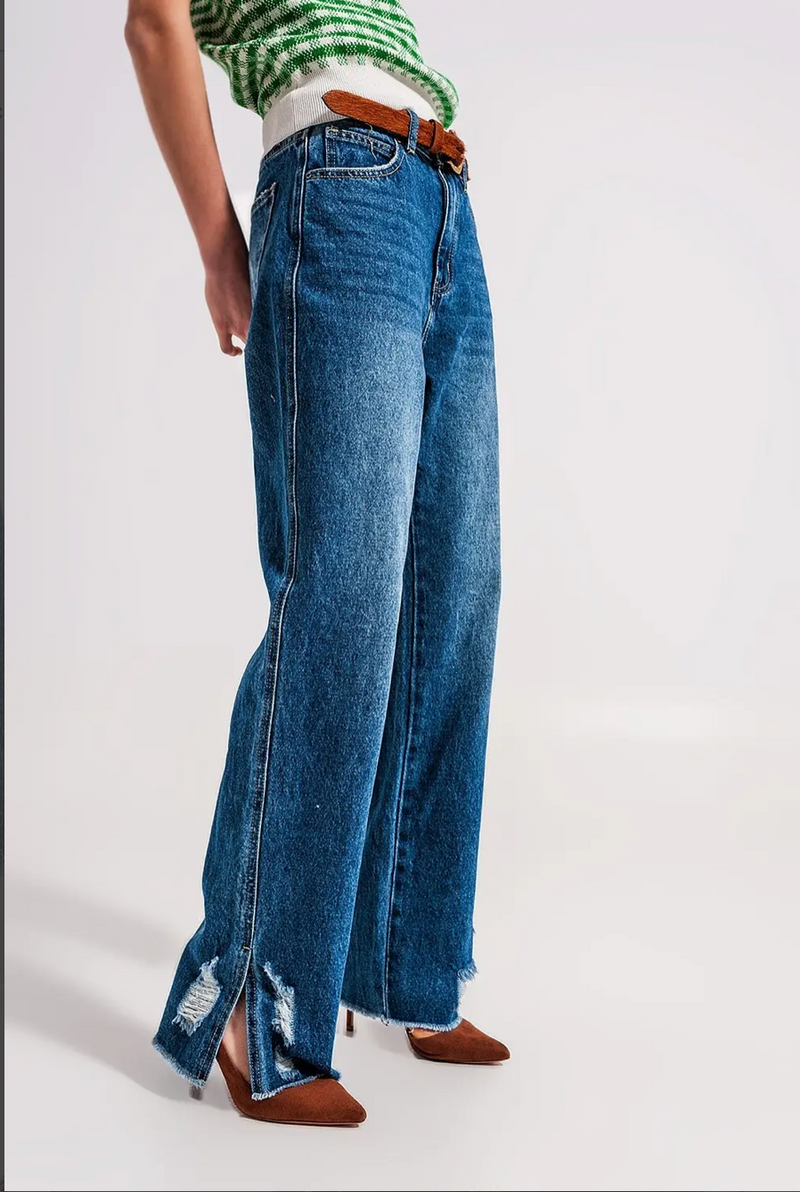Split Hem Denim Jeans