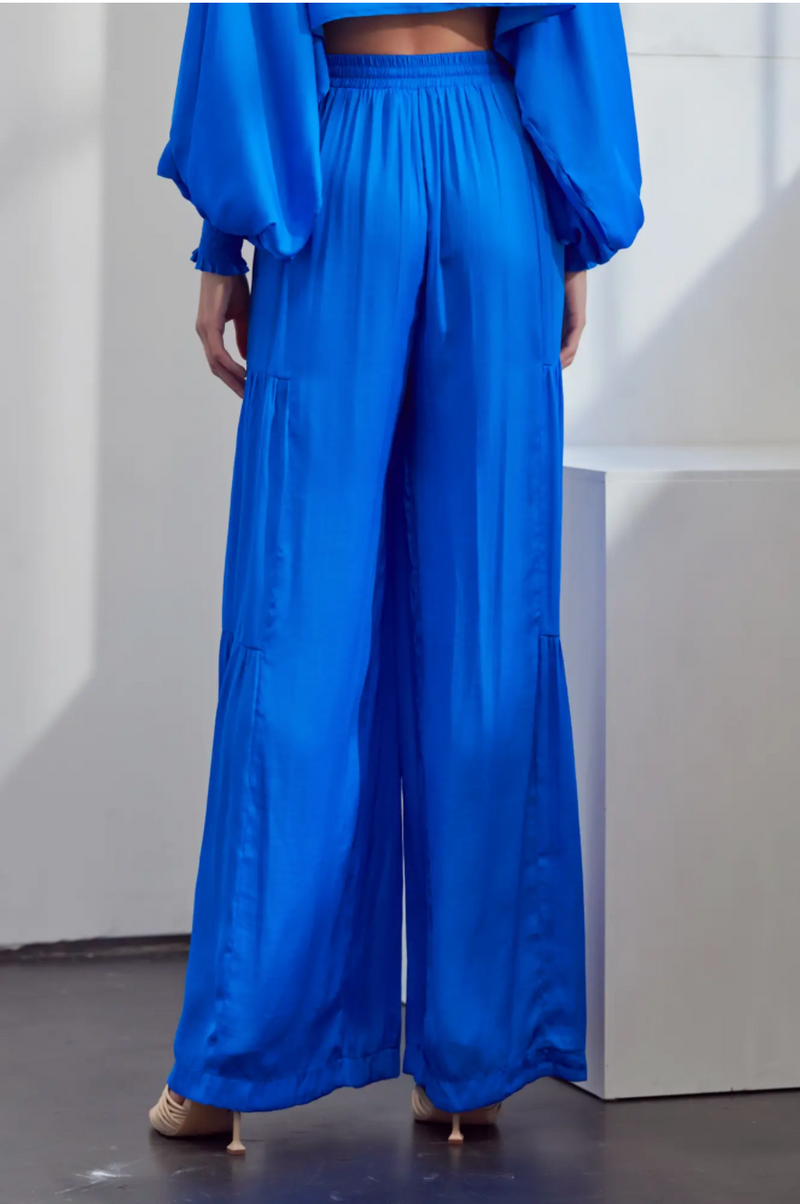 Royal Blue Ruffle Wise Pants