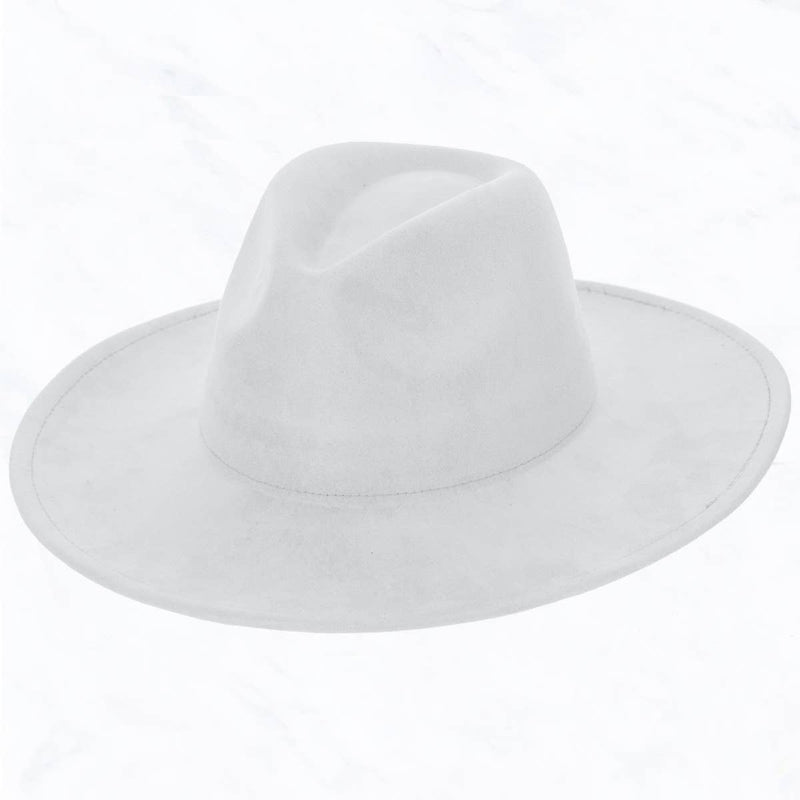 Suede Large Eaves Light Grey Top Fedora Hat